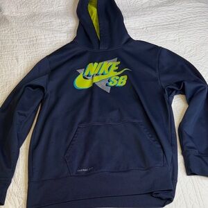 Nike SB Dark Blue Hoodie with Neon Highlights
